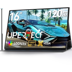 UPERFECT 16" 120Hz Portable Gaming Monitor With HDr, 400 Nits, 1080P Ips, Ultra-Slim Aluminum Design, Vesa & Smart Cover - Ultimate Travel Companion