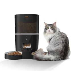 MYACUC Pets Feeder With Camera Dual Feeding Automatic App Control Cat Dog Feeder-Black