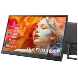 UPERFECT Portable Monitor for Laptop W/ Stand 180° Adjustable 15.6 Inch Fhd 1080P Ips Eye Care Screen, Dual Speaker Travel Monitor for Laptop PC