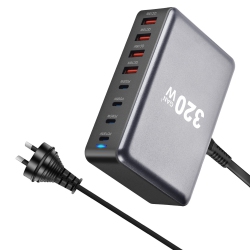 MYACUC Gan Charger USB C Fast Desktop 8-Port USB Type C Pd Charger Fast Charge 3.0 USB Type C Fast Charger for Iphone 15 14 Samsung