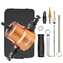 VEVOR Double Head Sheet Metal Nibbler Cutter, 360 Degree Metal Nibbler Drill Attachment \w Extra Punch And Die, Cutting Hole Accessory And Step Drill