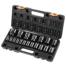 VEVOR 1/2 Inches Impact Socket Set 19 Piece Impact Sockets, Standard Socket, 1/2 Inches Drive Socket Set Impact Standard Sae (3/8 Inches to 1-1/2