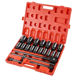VEVOR 3/4 Inches Impact Socket Set 22 Piece Deep Impact Sockets, Socket Assortment 3/4 Inches Drive Socket Set Impact Standard Sae Sizes 7/8 Inches