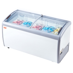 VEVOR 16.3 Cu.ft Commercial Ice Cream Display Case, Mobile Glass Freezer, Restaurant Gelato Dipping Cabinet \w 5 Wire Baskets, 2 Sliding Glass