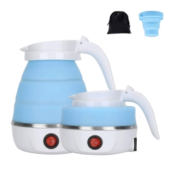 MYACUC Travel Kettle Electric Small Foldable Portable Kettle, Silicone Collapsible Heating Water Boiler Tea Pot for Camping