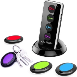 MYACUC Wireless Key Finder With Led Light Easy-To-Use for Seniors Locate Keys, Phones, Wallets, And Tv Remotes With 4 Receivers, No App Required