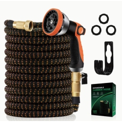 BOLDDECO 100Ft. Garden Hose Expandable Water Hose Flexible Retractable Water Hose With 10 Function Spray Gun, Lightweight Retractable Long Hose
