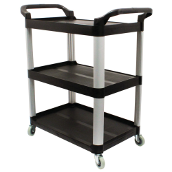 JOHNNY VAC Service Cart - 3 Shelves - In Black