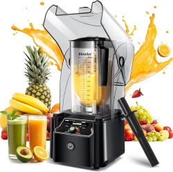 WANTJOIN Countertop Blender for Smoothies, Professional Blenders Heavy Duty Commercial \w Sound Enclosure, Self-Cleaning, 80OZ Pitcher - For