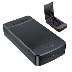 MAYCUC Nail Tool Cleaner With Light, Portable USB Nail Tool Clean Box for Manicure Salon, Tweezers, Tattoo, Scissors, Jewelry, Phone, Watch, Keys(Black)