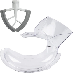 MYACUC Pouring Shield And Flex Edge Beater for Kitchenaid 4.5 And 5 Quart Tilt-Head Stand Mixers Stainless Steel Bowls Only, Secure Fit Splatter Guard