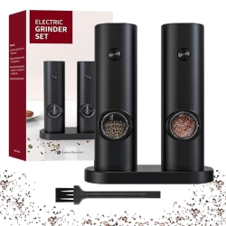 MYACUC Electric Salt And Pepper Grinder Set Of 2 Automatic Salt Pepper Mill Grinder With Adjustable Coarseness Battery Powered Spice Shakers