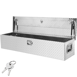 VEVOR 48"x15"x15" Heavy Duty Aluminum Truck Bed Tool Box, Diamond Plate Tool Box \w Side Handle And Lock Keys, Storage Tool Box Chest Box Organizer