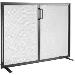 VEVOR 1 Panel Fireplace Screen \w Door, Iron Mesh Fireplace Screen, 38.98"(L) X30.7"(H) Spark Guard Cover, Simple Installation, Fire Fence Grate For