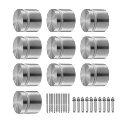 VEVOR 10 PCs Round Glass Railing Bracket for 0.31 "-0.62 " Tempered Glass, 316 Stainless Steel Glass Mounting Clamp, Glass Shelf Bracket For