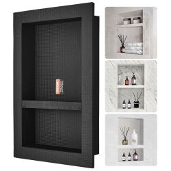 VEVOR 16" X 24" Shower Niche Ready for Tile, Double Shelf Organizer, Square Corners Wall-Inserted Niche Recessed, Sealed Protection Soap Storage