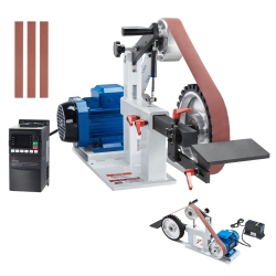 VEVOR 72 X 2-Inch Belt Grinder Sander, Variable Speed Belt Polisher \w Vfd, 1500W 2HP Polishing Grinding Machine \w 3 Grinding Moulds & 3PCs Sanding