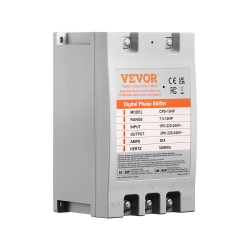 VEVOR 3 Phase Converter - 10HP 30A 220V Single Phase to 3 Phase Converter, Digital Phase Shifter for Light Commercial Use, 220V-240V Input/output