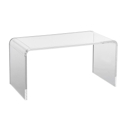 VEVOR 16.3 Inch High Acrylic Coffee Table, C-Shaped Clear Acrylic End Table, Transparent Acrylic Side Table, for Coffee, Drink, Food, Snack Used In