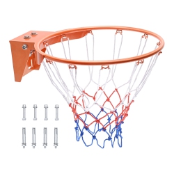 VEVOR Q235 Basketball Rim, Wall Door Mounted Basketball Hoop, Basketball Flex Rim Goal Replacement \w Net, Standard 18" Indoor And Outdoor Hanging