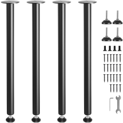 VEVOR 30 Inch Adjustable Desk Legs, Reinforced Steel Furniture Legs Set Of 4, 1200 Lbs Load Capacity Heavy Duty Desk Legs, Quick Instalation Legs \w