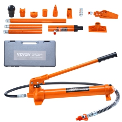 VEVOR 10 Ton Porta Power Kit, Portable Hydraulic Jack \w 4.6 Ft/1.4 M Oil Hose, Auto Body Frame Repair Kit \w Storage Case for Car Repair, Truck