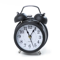 MYACUC Retro Alarm Clock, Silent Travel Alarm Clock, Round Metal Alarm Clock With Night Light Suitable for Bedroom Living Room