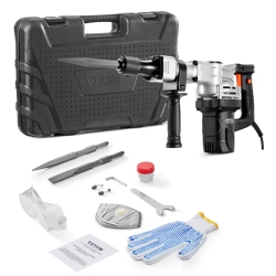 VEVOR 1400W Demolition Jack Hammer, Electric Jackhammer Heavy Duty, 2PCs Chisels Bits Chipping With Case, 2900 Bpm Concrete Breaker, Gloves In Black