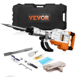 VEVOR 3500W Demolition Jack Hammer, Hammer Concrete Breaker, 1900 Bpm Electric Jack Hammer, 2PCs Chisel \w Gloves & 360°C Swiveling Front Handle
