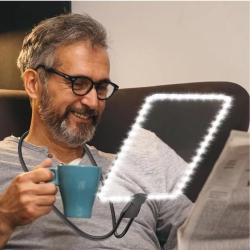 MYACUC Hand-Free Magnifying Glass With Light, Neck Wear Large Magnifier, Flexible Gooseneck Magnifier for Elderly Reading Sewing