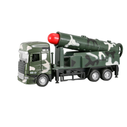 GREEN SCENIC Missile Launch Toy Car Missile Launch Alloy Truck Pull Back Military Vehicle Model Lights And Sounds Simulate War And Action