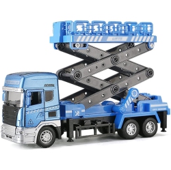 GREEN SCENIC Miniature Scissor Forklift Children's Bucket Lifting Engineering Vehicle Toy Roadside Fault Repair Vehicle Model \w Light Suitable For