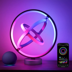 LEPRO Ai Smart Table Lamp, RGBic Addressable Led Lamp Alexa Google Compatible, Lightbeats Music Sync, Color Changing Modern Desk Lamp