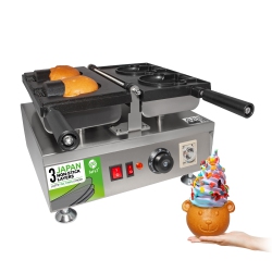ALDKITCHEN Ap-196 Taiyaki Bear Waffle Maker | Bear Shaped Waffles Taiyaki Iron | Stainless Steel | 2 Bear Head Waffles | 110V