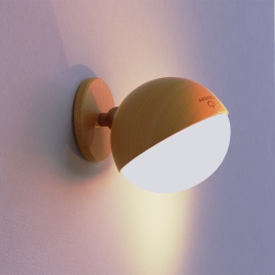 GREEN SCENIC Touch Wooden Wall Lamp - Stepless Dimming, Magnetic, Simple And Modern, Rotatable Led Night Light, Magnetic Wireless, Adhesive Backing