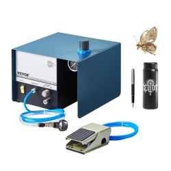 VEVOR 2800 Rpm Pneumatic Jewelry Engraver, 60W Single Head Pneumatic Hand Engraving Machine, Diy Impact Engraver \w Foot Pedal 0-60 Psi Adjustable