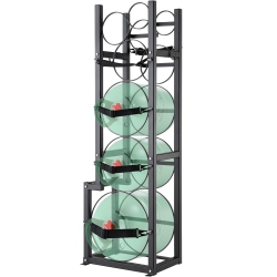 VEVOR 15.55X12.99X49.8 In Refrigerant Tank Rack, \w 1 X 50Lb, 2 X 30Lb And Other 3 Small Bottle Tanks, Cylinder Tank Rack, Refrigerant Cylinder Rack