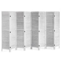 VEVOR 8 Panel Wood Room Divider, Wood Folding Privacy Screen, 66.9 Inches Tall Indoor Louvered Wooden Partition, Portable Decoration Screen, For