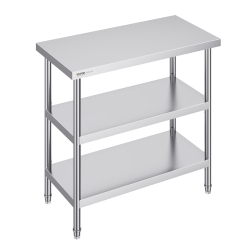 VEVOR 18 X 36 X 34 Inch Stainless Steel Food Prep Table, Commercial Kitchen Worktable, \w 2 Adjustable Undershelf, Heavy Duty Prep Table Metal Work