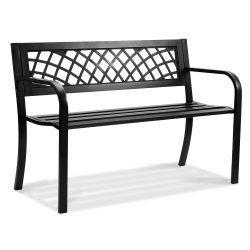 VEVOR 46 Inches Outdoor Bench, Metal Garden Bench for Outdoors, 480Lbs Load Capacity Bench, Outdoor Garden Park Bench \w Backrest And Armrests