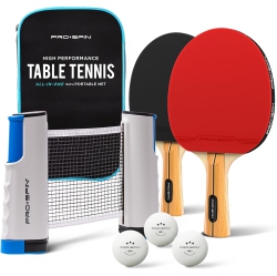 PETGINHOME All-In-One Ping Pong Set, Retractable Ping Pong Net for Any Table, Pro-Quality Table Tennis Balls, Storage Case for Indoor & Outdoor