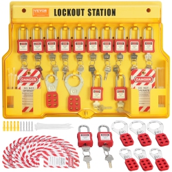 VEVOR 60 PCs Electrical Lockout Tagout Kit, Safety Lockout Tagout Station Includes Padlocks, Hasps, Tags, Nylon Ties, Expansion Kit, And Lockout