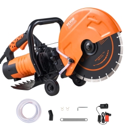 VEVOR 12 In Electric Concrete Saw, 1800 W 15 A Motor Circular Saw Cutter \w Max. 4.5 In Adjustable Cutting Depth, Wet Disk Saw Cutter Includes Water