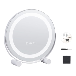 VEVOR 12” Vanity Mirror \w Lights, Led Makeup Mirror 3 Color Lighting Modes, \w 5X Magnification Mirror, Smart Touch Control, 360°Rotation, Round