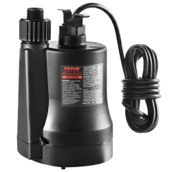 VEVOR 1/3 HP Utility Pump, 2450 Gph High Flow, 30 Ft Head, Sump Pump Submersible Water Pump Portable Utility Pump \w 10 Ft Long Power Cord For