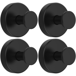 MAYCUC 4PCs Suction Cup Hooks Holds Up to 15Lbs, Durable Shower Suction Hanger for Shower, Bathroom, Hanging Towels, Robe (Black)