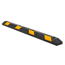 GUARDIAN Parking Stop, 6 Foot Long Rubber Curb With Mounting Holes, Black/yellow