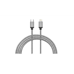 LBT Refurbished (Good) 0.3M (1 Ft.) USB Type-C/ Lightning Cable (Bw0104) - Black/white Bw0104