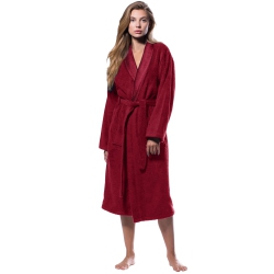 CANADIAN LINEN Terry Cloth Bathrobes for Women 100% Cotton Robes Soft Women Bathrobe Towel Spa Robe Adult Hotel Robe Warm Bathrobe (Ca/us, Alpha
