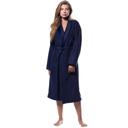 CANADIAN LINEN Terry Cloth Bathrobes for Women 100% Cotton Robes Soft Women Bathrobe Towel Spa Robe Adult Hotel Robe Warm Bathrobe (Medium/large